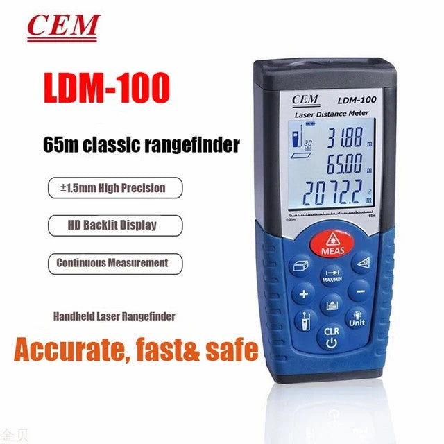 CEM LDM-40 LDM-70 LDM-100 Laser Rangefinder Infrared Electronic Measuring Ruler Room Measuring Instrument Measuring Tool CEM LDM-40 LDM-70 LDM-100 Laser Rangefinder Infrared Electronic Measuring Ruler Room Measuring Instrument Measuring Tool